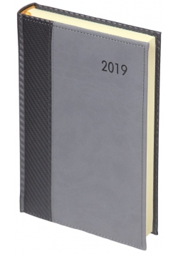 Kalendarz 2019 A4 dzienny Carbon Szary Paris