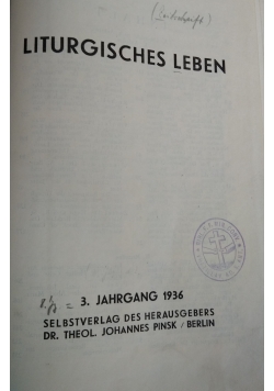 Liturgisches Leben, 1936 r.