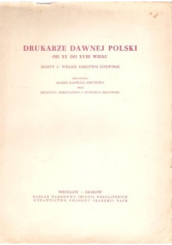 Drukarze dawnej Polski od XV do XVIII
