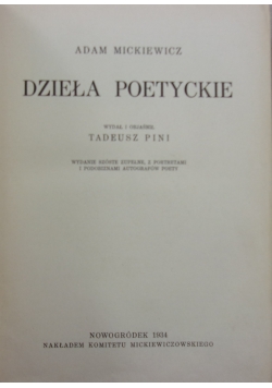 Dzieła Poetyckie ,1934 r.