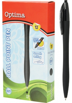 Długopis OPTIMA Soft Touch 521 czarny 12 sztuk