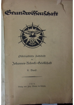 Grundwissenschaft - Philosophische Zeitschrift, 1924r.