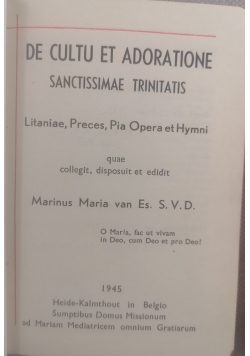De Cultu et Adoratione, 1945 r.