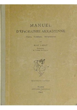 Manuel D Epigraphie Akkadienne