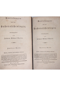 Borlesungen aus der Pastoraltheologie,Tom II,III,1835r.