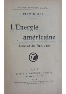 L'Energie americaine, 1910 r.