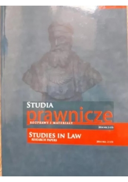 Studia prawnicze .Rozprawy i materiały