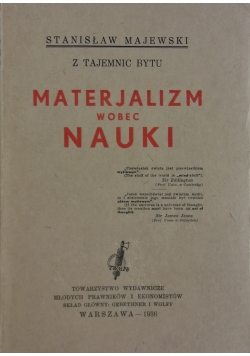 Materjalizm wobec nauki, 1936r.