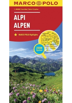 Mapa ZOOM System. Alpy 1:800 000 plan miasta