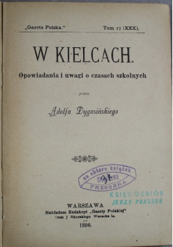 W Kielcach tom 17 1899 r.