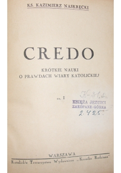 Credo, 1927 r.