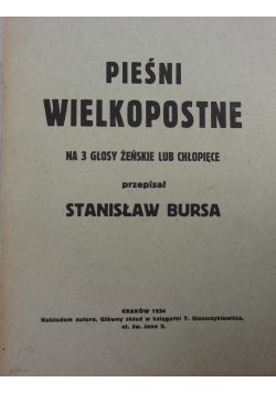 Pieśni wielkopostne, 1934 r.