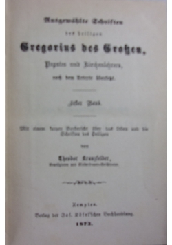 Ausgewählte Schriften des heiligen Gregors des Großen, 1873r.