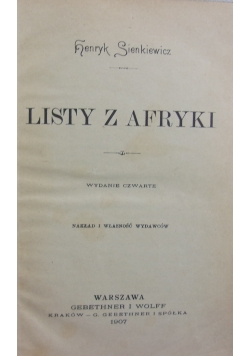 Listy z Afryki, 1907 r.