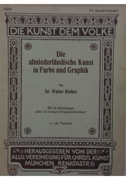 Die altniederlandische Kunst in Farbe und Graphik ,1926r.
