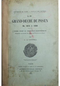 Le Grand Duche de Posen 1911 r.