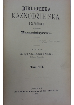 Biblioteka Kaznodziejska, tom VII, 1887.,