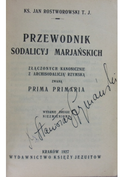 Przewodnik Sodalicyj Marjańskich ,1927r.