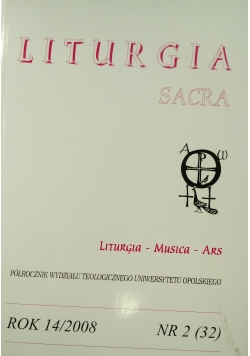 Liturgia Sacra ,Nr 2