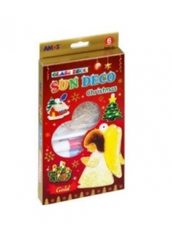 Farby witrażowe 6 kolorów + witraże christmas AMOS