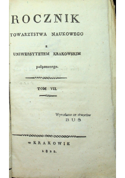 Rocznik towarzystwa naukowego VII 1822 r.