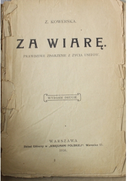 Za wiarę 1916 r.