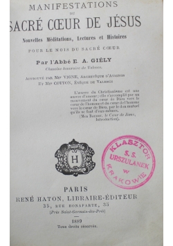 Sacre Coeur de Jesus 1889 r.