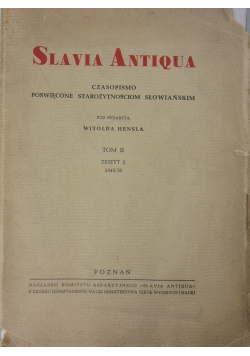Slavia Antiqua, 1949 r.