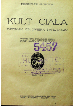 Kult ciała dziennik człowieka samotnego 1913r