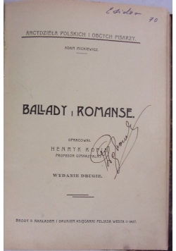 Ballady i romanse, 1907r.