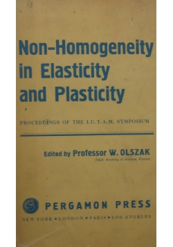 Non-Homogeneity in Elasticity and Plasticity