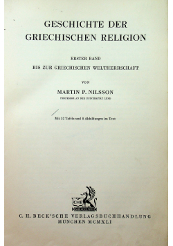 Geschichte der griechischen religion 1941r