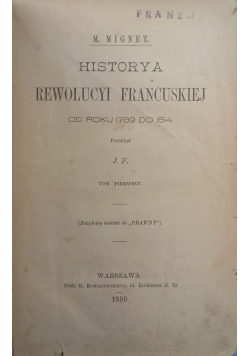 Historya Rewolucyi Francuskiej, 1890 r.