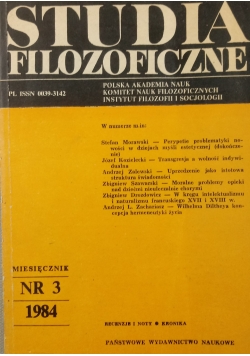 Studia Filozoficzne ,Nr 3