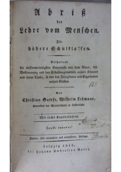 Abriss der Lehre vom Menschen, 1818r.