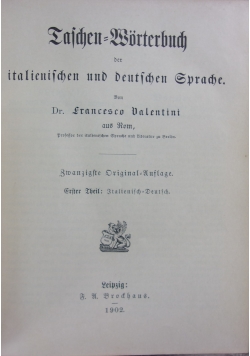 Dizionario Portatile Italiano-Tedesco,1902r.