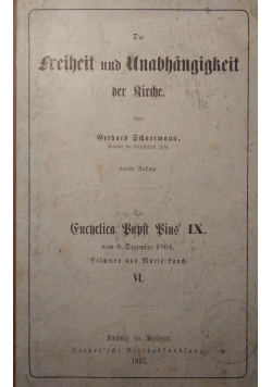 Freiheit und Unabhangigkeit der Kirche, 1867 r.