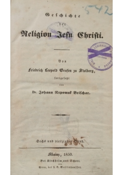 Religion Jesu Christi, 1850 r.