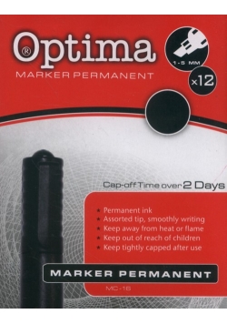 Marker permanentny czarny 1-5 mm 12 sztuk