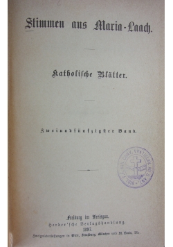 Stimmen aus Maria-Laach, 1897 r.