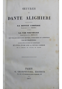 Oeuvres de Dante Alighieri  1877r..