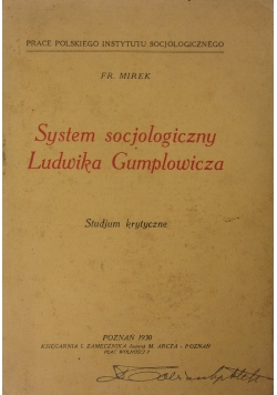 System socjologiczny Ludwika Gumplowicza, 1930r.
