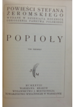 Popioły Tom I, 1928 r.