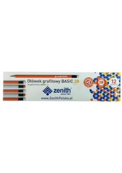 Ołówek Basic trójkątny z gumką 2B (12szt) ZENITH