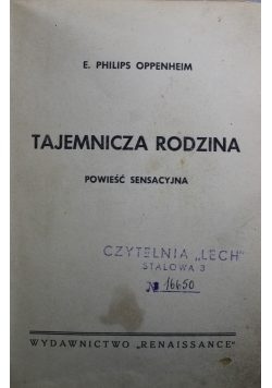 Tajemnicza Rodzina Powieść sensacyjna 1939 r