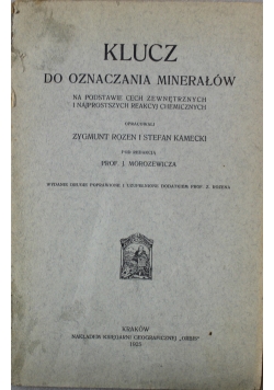 Klucz do oznaczania minerałów 1925 r.