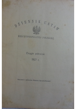 Dziennik Ustaw Rzeczypospolitej Polskiej, 1927 r.