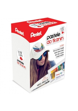 Zestaw pasteli do tkanin + czapka PENTEL