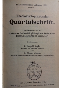 Theologisch-praktische Quartalschrift, 1932 r.
