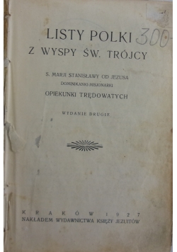 Listy Polski z wyspy św. Trójcy, 1927 r.